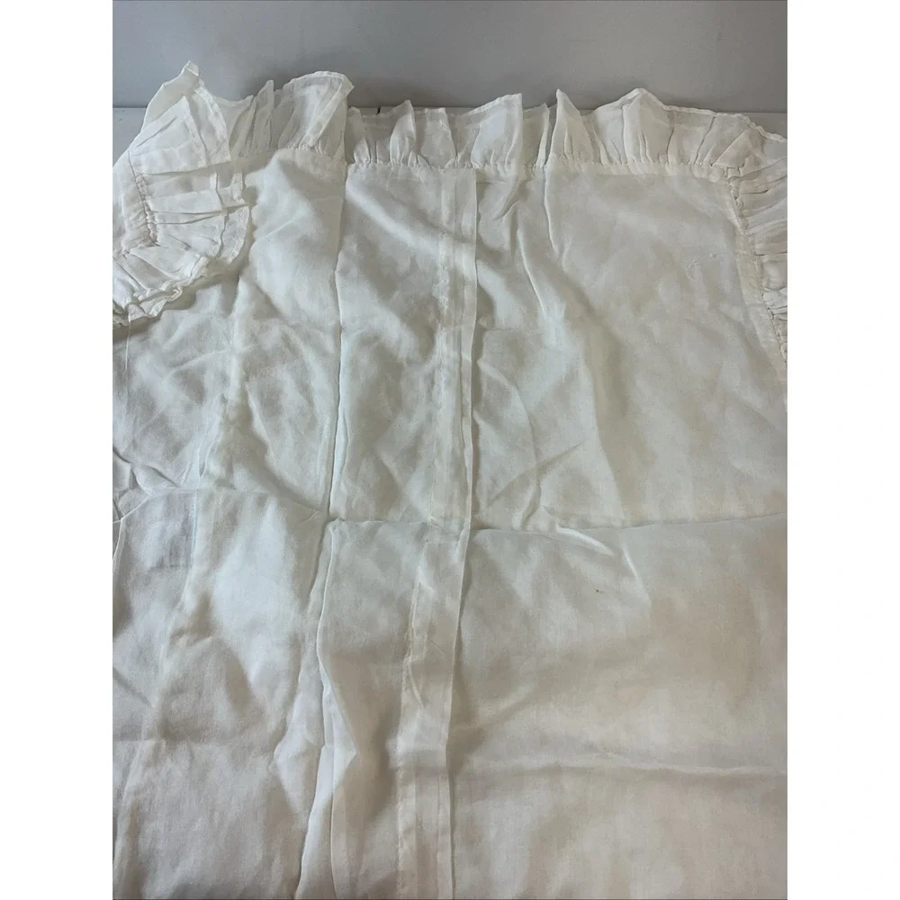 Nancy Koltes White 2 Euro Shams‎ Italy Cotton Cottage Shabby Chic Romantic